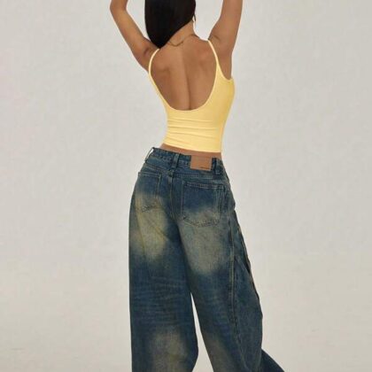 Solid Open Back Casual Summer Tank – เสื้อกล้ามเปิดหลังสีพื้นลำลองฤดูร้อน