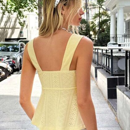 Mustard Knit Versatile Summer Tank – เสื้อกล้ามถักสีเหลืองมัสตาร์ดอเนกประสงค์