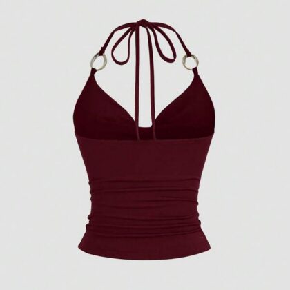 Metal Ring Travel Halter Cami – เสื้อกล้ามคล้องคอแหวนโลหะอเนกประสงค์สำหรับเดินทาง