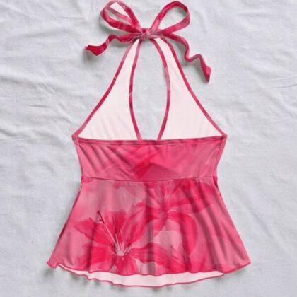 Soleia Bow V-Neck Open Back Holiday Top – เสื้อบ๊อกซิ่งคอวีโบว์หลังโล่งวันหยุด Soleia