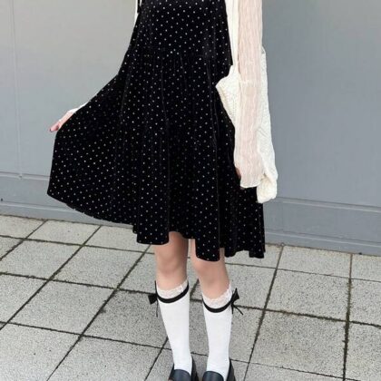 FRIFUL Plaid Bow Cross A-Line Layer Fall Cami – เสื้อกล้ามลายสก็อตโบว์ไขว้ทรงเอฤดูใบไม้ร่วง FRIFUL