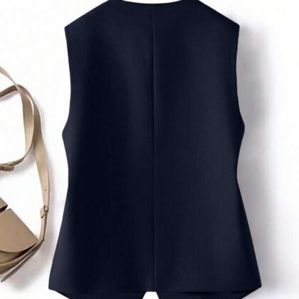 GlowEve Open Front Round Neck Vintage Casual Luxury Top – เสื้อคอกลมเปิดหน้าวินเทจหรูหราลำลอง GlowEve